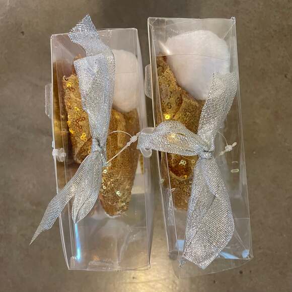 Christmas Santa hat sock Gold Nice twins infants size 0-12 Mo New Box Gift sets - Picture 5 of 5